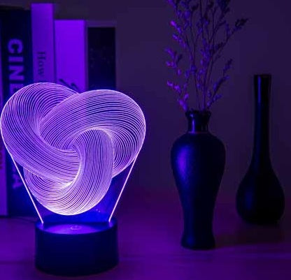 Twist Abstract LED 3D Night Light Touch Colorful Acrylic 3D Table Lamp