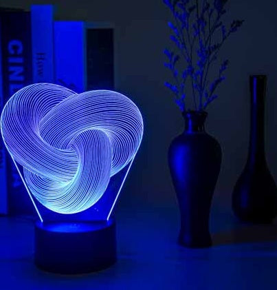 Twist Abstract LED 3D Night Light Touch Colorful Acrylic 3D Table Lamp