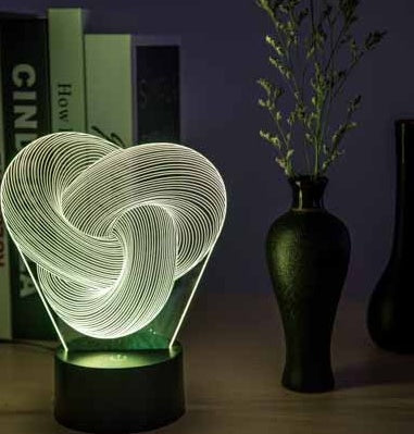 Twist Abstract LED 3D Night Light Touch Colorful Acrylic 3D Table Lamp