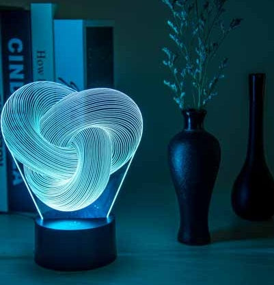 Twist Abstract LED 3D Night Light Touch Colorful Acrylic 3D Table Lamp