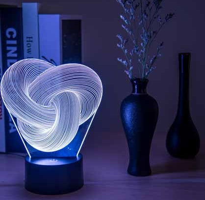 Twist Abstract LED 3D Night Light Touch Colorful Acrylic 3D Table Lamp