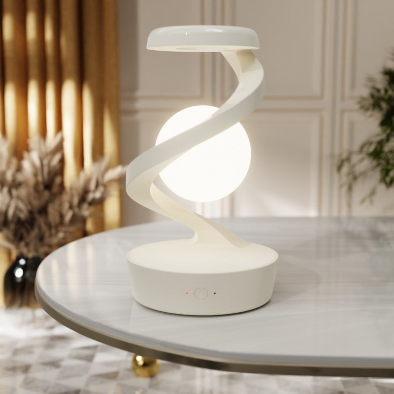 Rotating Moon Desk Lamp With Phone Wireless Charging Sensor Control Table Lamp