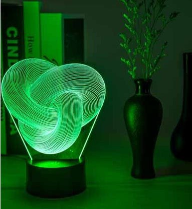 Twist Abstract LED 3D Night Light Touch Colorful Acrylic 3D Table Lamp